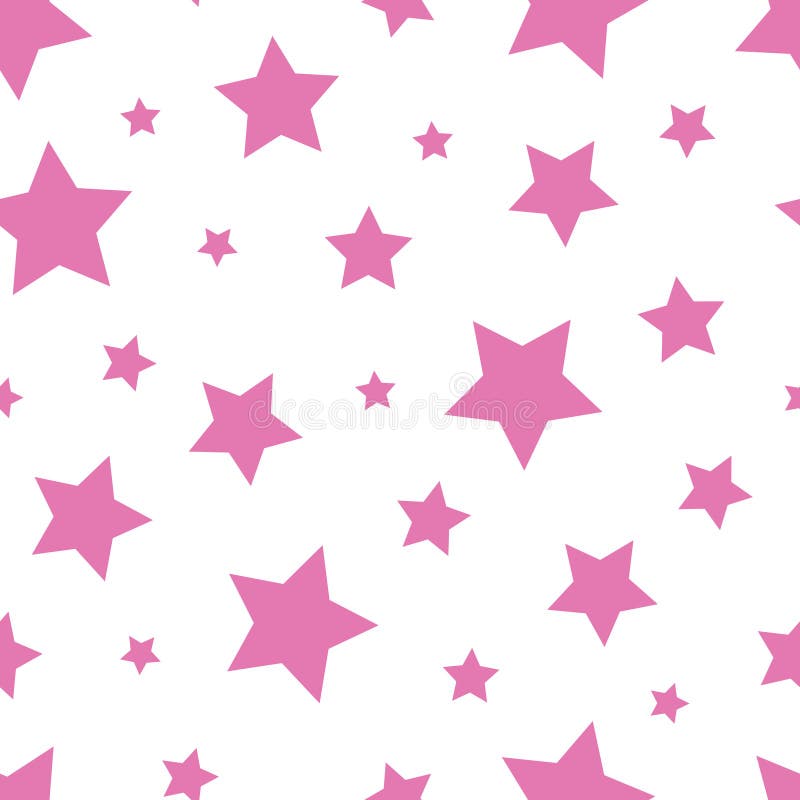 Seamless Pattern Pink Stars Vector Illustration Stock Vector
