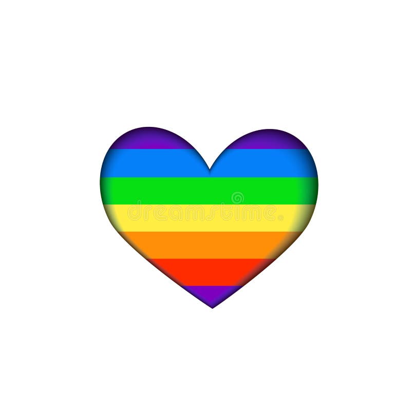 Lgbtq Pride Heart Heart Shape With Lgbt Progress Pride Rainbow Flag Stock Vector