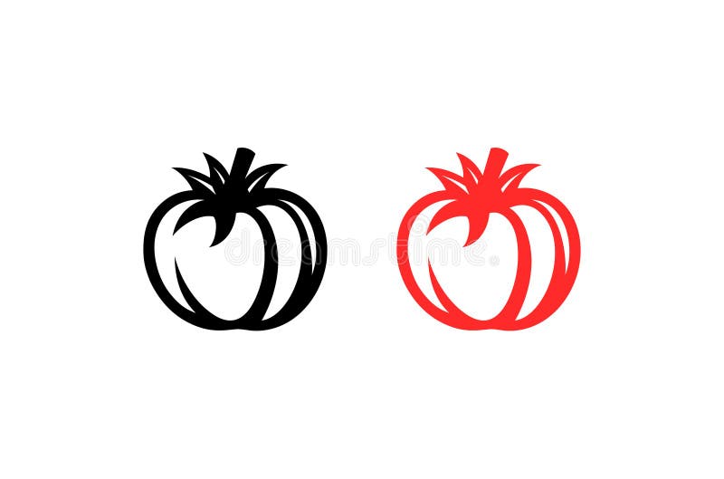 Tomato icon set. Abstract vegetables vector illustration