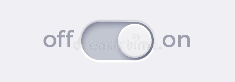 On and Off toggle switch buttons. Material design switch button. stock illustration