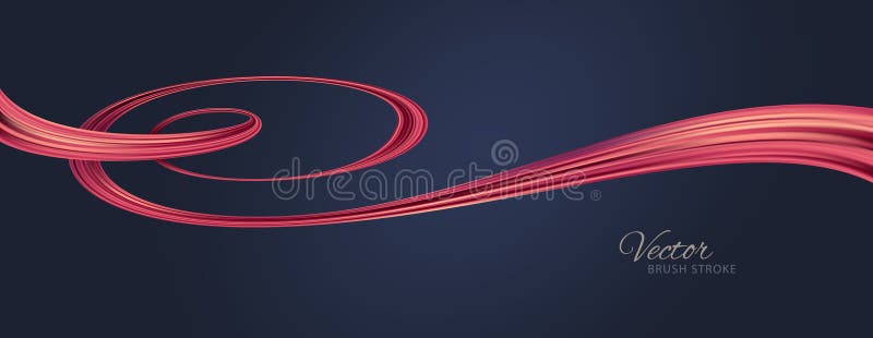 Red flow wave. Red paint brush stroke. Flow design element. Abstract red ribbon. royalty free illustration