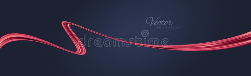 Red flow wave. Red paint brush stroke. Flow design element. Abstract red ribbon. vector illustration