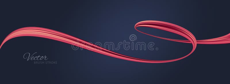 Red flow wave. Red paint brush stroke. Flow design element. Abstract red ribbon. vector illustration