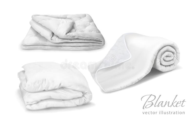 Set white blankets. Vector stock illustration. Illustration of background 249696725