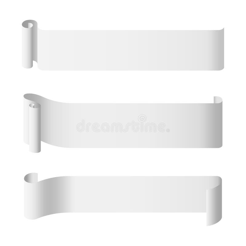 White Paper Roll Long Banner Template Stock Illustration Illustration of background, parchment