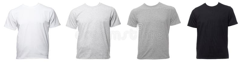 Отдельные шаблоны футболки хлопка shortsleeve разных оттенков изолированных на белом стоковое фото rf