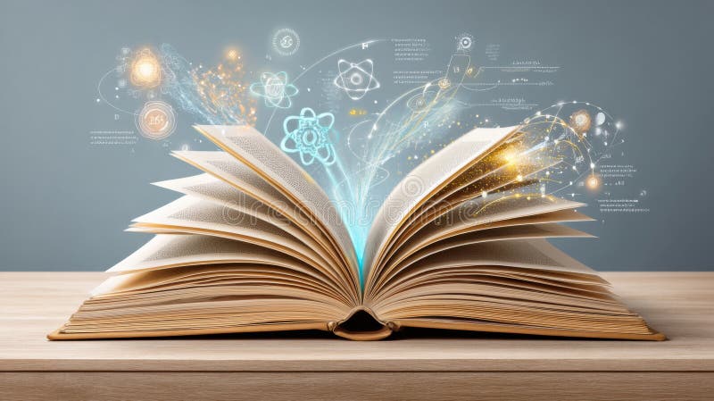 Открытая книга освещает будущее обучения и индивидуального образования бесплатная иллюстрация