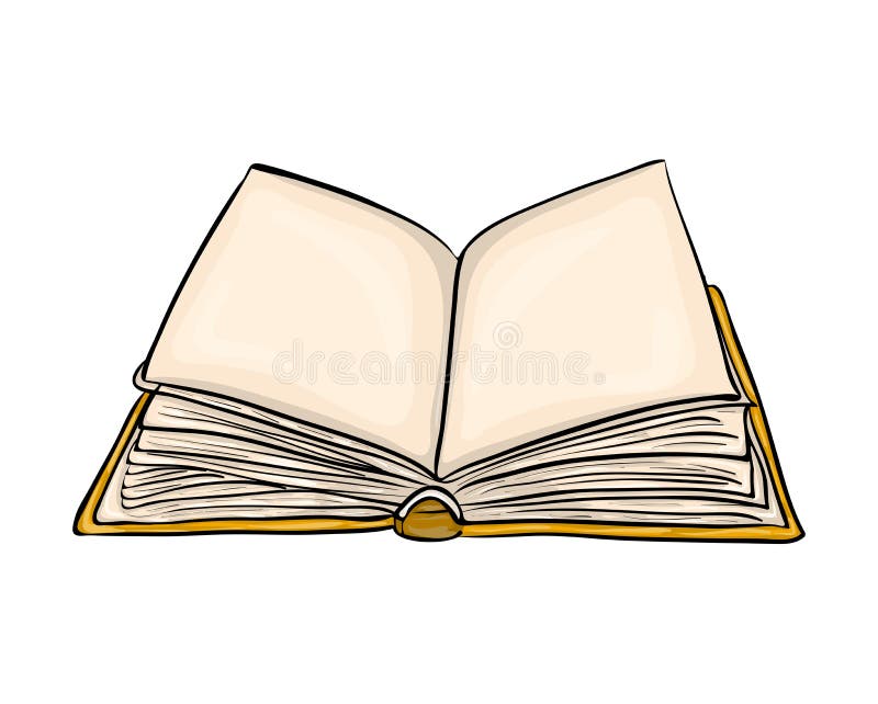 Открытый дизайн значка символа вектора шаржа книги Красивое illustrat иллюстрация вектора