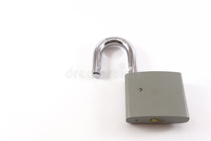 Открытый серый Padlock металла стоковая фотография rf Открытый серый Padlock металла стоковая фотография rf