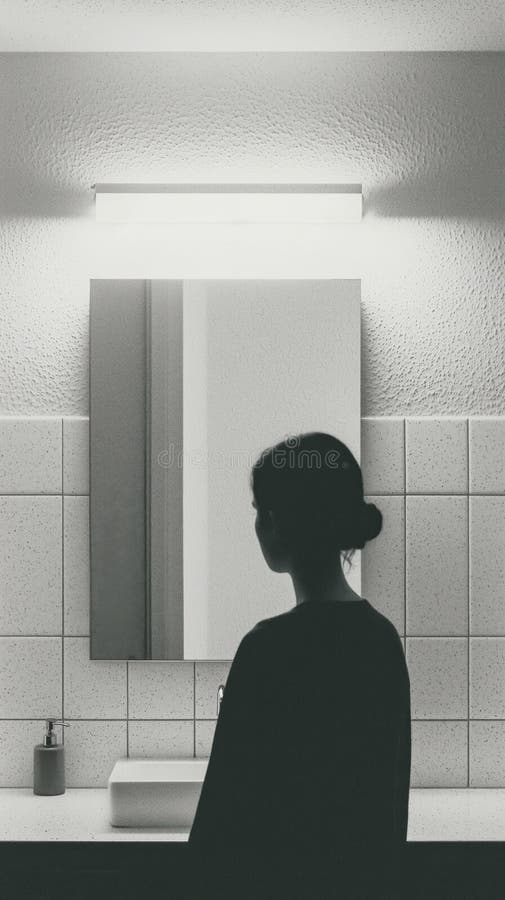 Отражение в минималистском ванной стоковая фотография