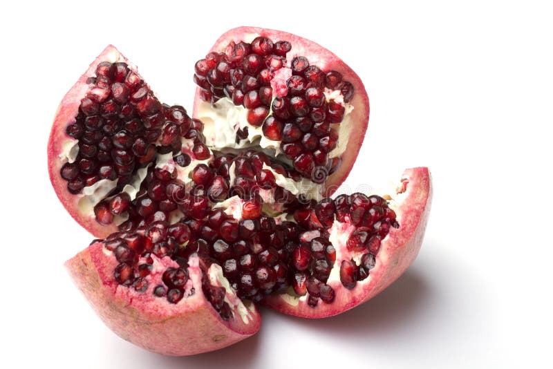 отрежьте pomegranate свежих фруктов сочный раскрытый зрелый стоковое фото