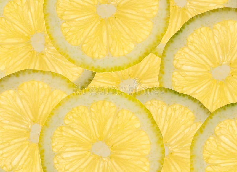 Background of overlapping sliced lemon cross sections. Background of overlapping sliced lemon cross sections.