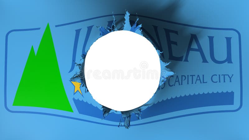 Отрезок отверстия во флаге столицы города Juneau иллюстрация вектора