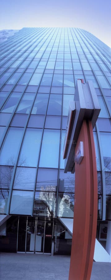 Panoramic view of an office building. (film scan, Horizon non standard panoramic ratio 2.4:1). Panoramic view of an office building. (film scan, Horizon non standard panoramic ratio 2.4:1)