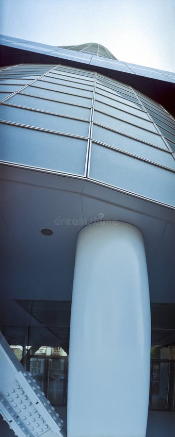 Panoramic view of an office building. (film scan, Horizon non standard panoramic ratio 2.4:1). Panoramic view of an office building. (film scan, Horizon non standard panoramic ratio 2.4:1)