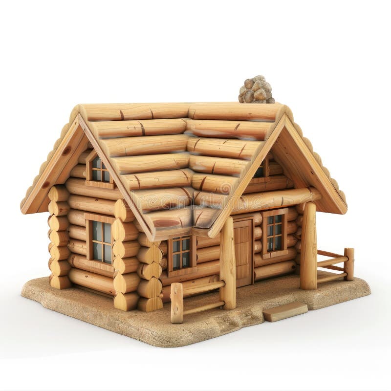 Очаровательный деревянный Log Cabin Cozy Rustic иллюстрация вектора
