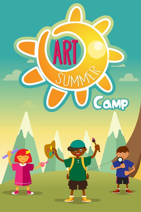 Плакат летнего лагеря искусства
