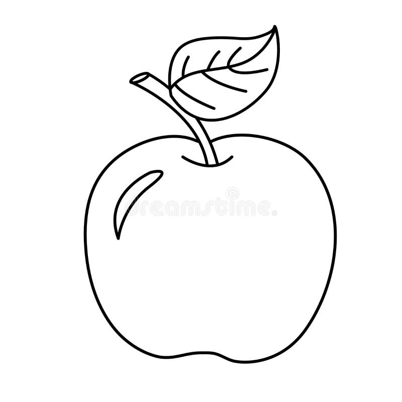 Coloring Page Outline Of cartoon apple. Fruits. Coloring book for kids. Coloring Page Outline Of cartoon apple. Fruits. Coloring book for kids