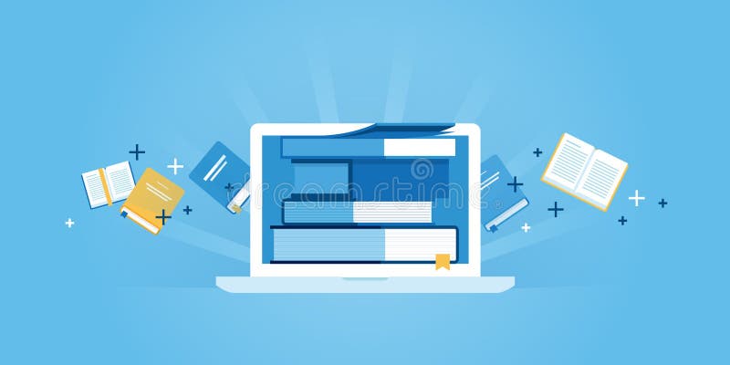 Плоская линия знамя вебсайта дизайна обучения по Интернетуу бесплатная иллюстрация