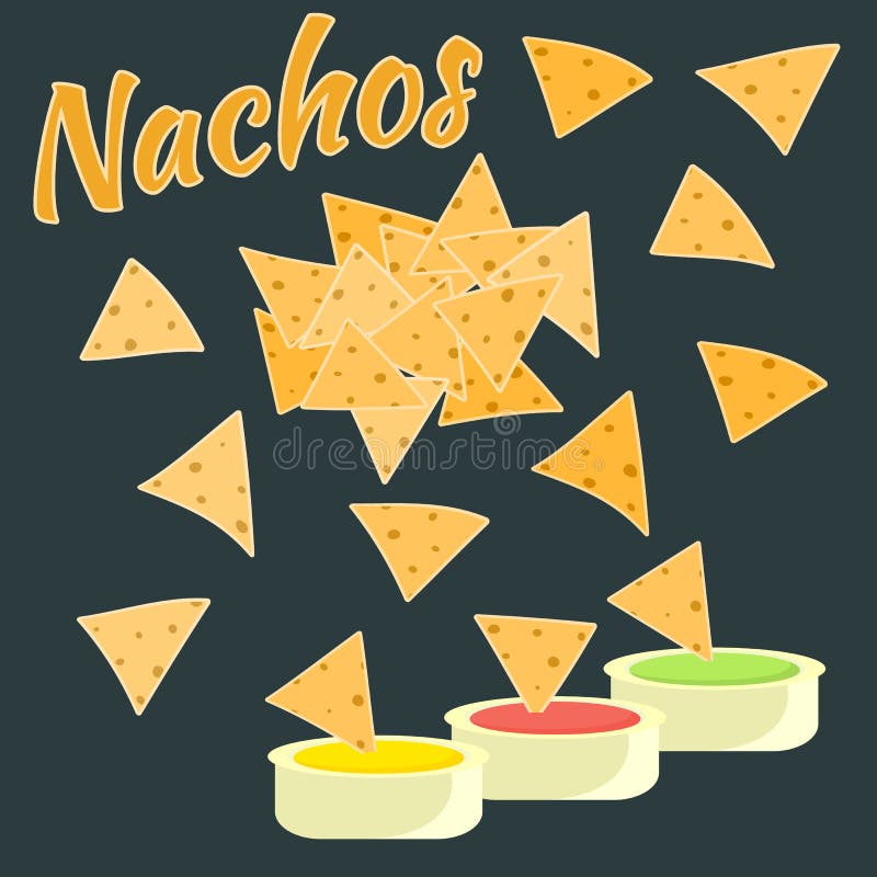 Плоский красочный значок nachos, мексиканский символ еды иллюстрация штока Плоский красочный значок nachos, мексиканский символ еды иллюстрация штока