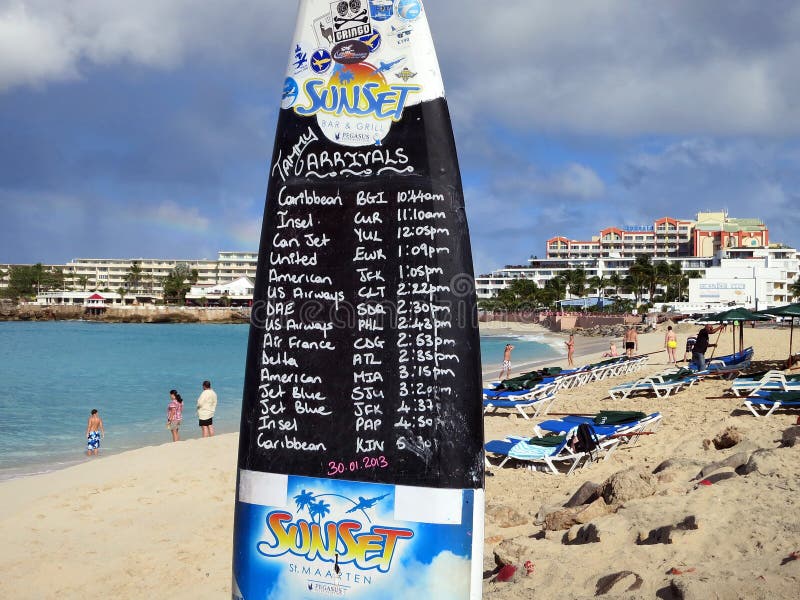 Пляж Maho, Sint Maarten стоковые фотографии rf Пляж Maho, Sint Maarten стоковые фотографии rf