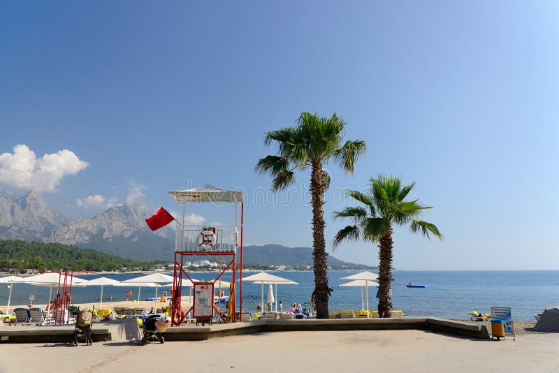 Пляжный комплекс около Kemer, Турции стоковое изображение rf