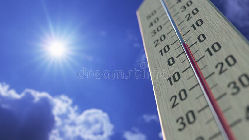 Падения температур до -10 минус 10 градусов стоградусного, конец-вверх термометра 3D анимация прогноза погоды родственная