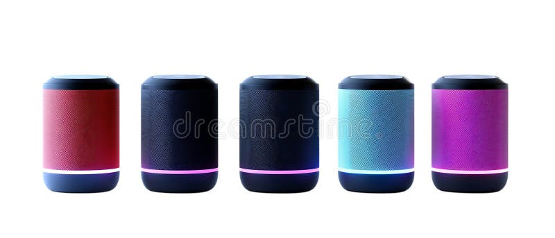 Пакет Bluetooth Speaker на прозрачном фоне для аудио-иконок Tech Design или иллюстраций портативных устройств иллюстрация штока