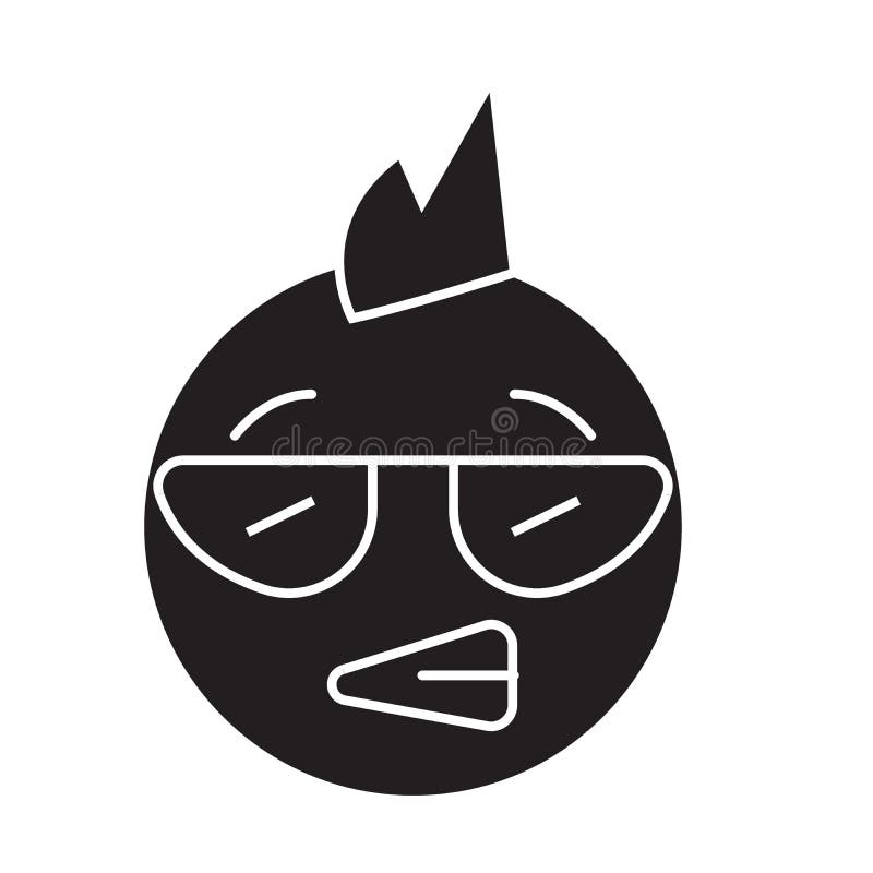 Панковский значок концепции вектора черноты emoji Иллюстрация панковского emoji плоская, знак бесплатная иллюстрация Панковский значок концепции вектора черноты emoji Иллюстрация панковского emoji плоская, знак бесплатная иллюстрация