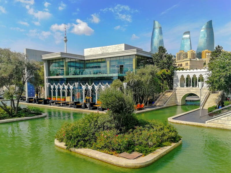 The &#x22;Little Venice&#x22; Restaurant at the Seaside Boulevard in Baku, Azerbaijan, looks amazing, especially at bright summer day. The &#x22;Little Venice&#x22; Restaurant at the Seaside Boulevard in Baku, Azerbaijan, looks amazing, especially at bright summer day.