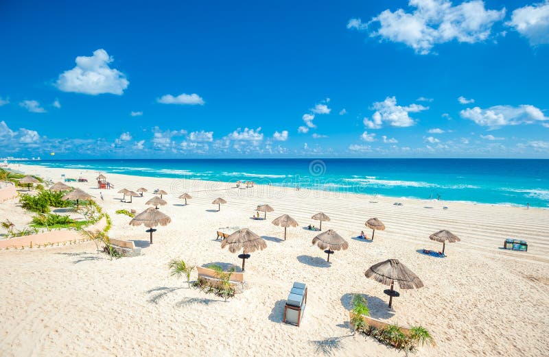 Majestic Cancun beach panorama, Mexico. Majestic Cancun beach panorama, Mexico