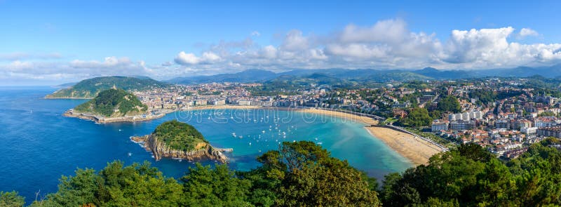 Panoramic view of San Sebastian in the Basque Country, Spain. Panoramic view of San Sebastian in the Basque Country, Spain