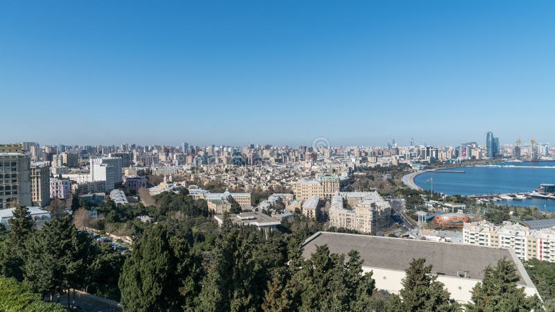 Панорамный взгляд города Баку, Азербайджана стоковое изображение Панорамный взгляд города Баку, Азербайджана стоковое изображение