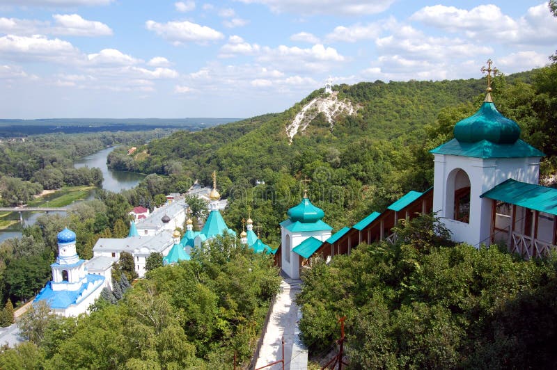 панорамный взгляд Украины sviyatogorsk стоковое фото rf панорамный взгляд Украины sviyatogorsk стоковое фото rf