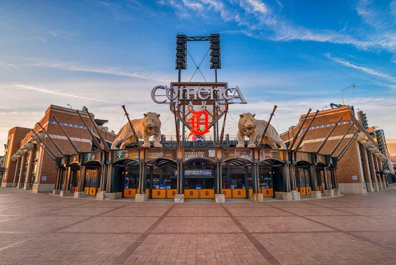 Парк Comerica, Детройт, Мичиган, США - равенство 5-ое июля 2010 Comerica стоковые фотографии rf Парк Comerica, Детройт, Мичиган, США - равенство 5-ое июля 2010 Comerica стоковые фотографии rf
