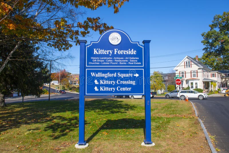 Kittery Foreside sign on John Paul Jones Memorial Park in town of Kittery, Maine ME, USA. Kittery Foreside sign on John Paul Jones Memorial Park in town of Kittery, Maine ME, USA.