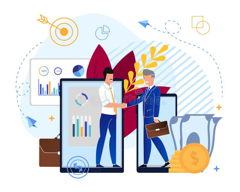 Партнерства в квартире мультфильма инвестиционного фонда иллюстрация штока