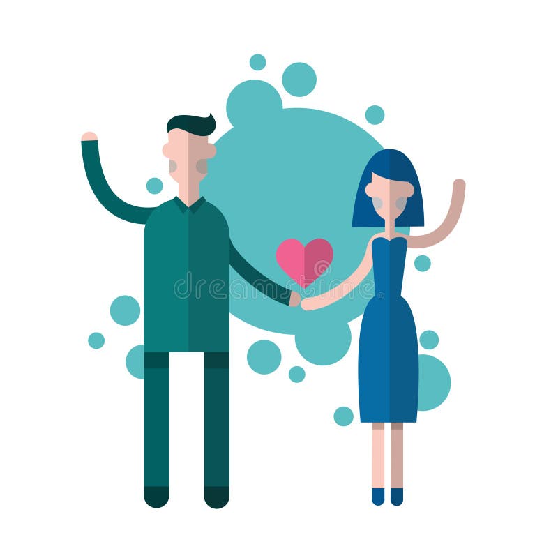 Пары силуэта держа валентинку влюбленности формы сердца рук бесплатная иллюстрация