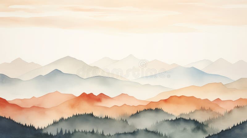 пейзаж с горами и облаками. векторная иллюстрация. аи иллюстрация вектора