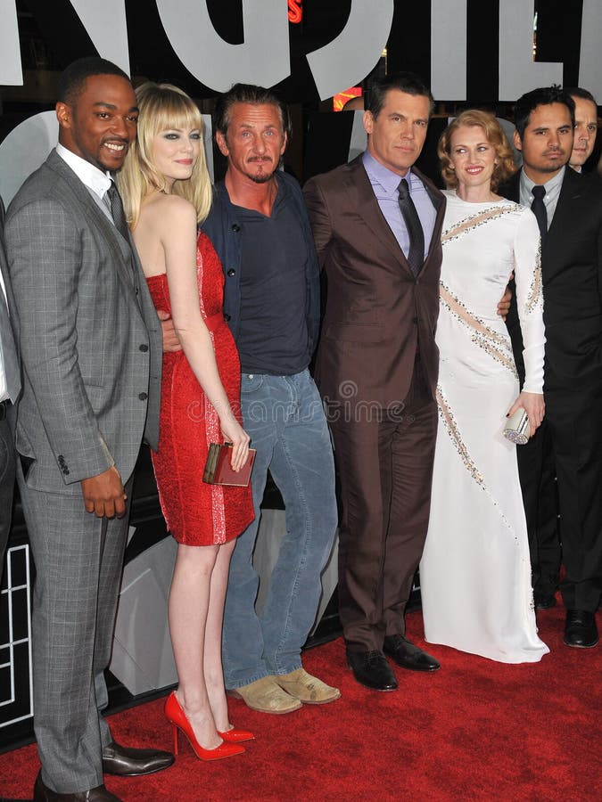 Пена enos&michael brolin&mireielle &josh Шона Пенна stone & mackie&emma Энтони стоковые изображения rf