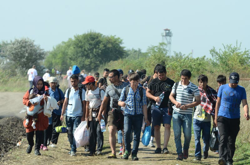 Refugees from Syria on their way to the European Union. Refugees from Syria on their way to the European Union