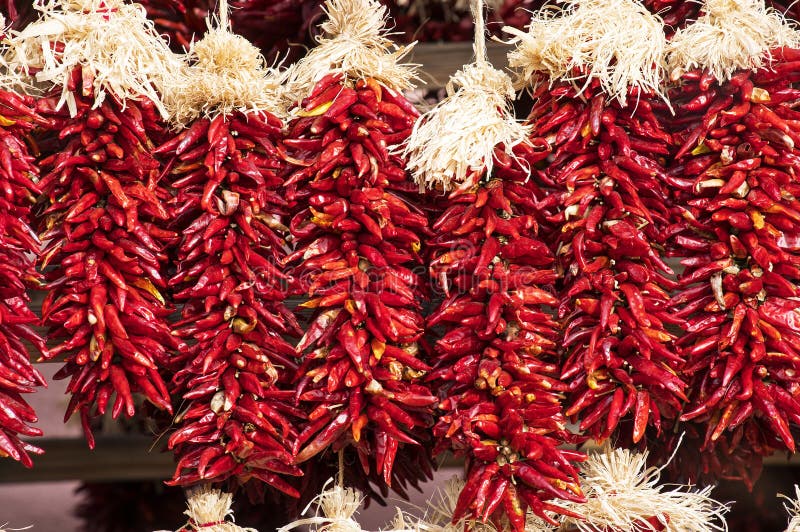 Перец красного Chili Ristras стоковое фото rf Перец красного Chili Ristras стоковое фото rf