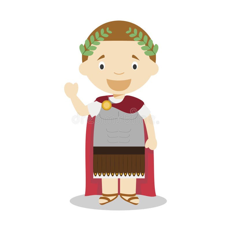 Julius Caesar cartoon character. Vector Illustration. Kids History Collection. Julius Caesar cartoon character. Vector Illustration. Kids History Collection.