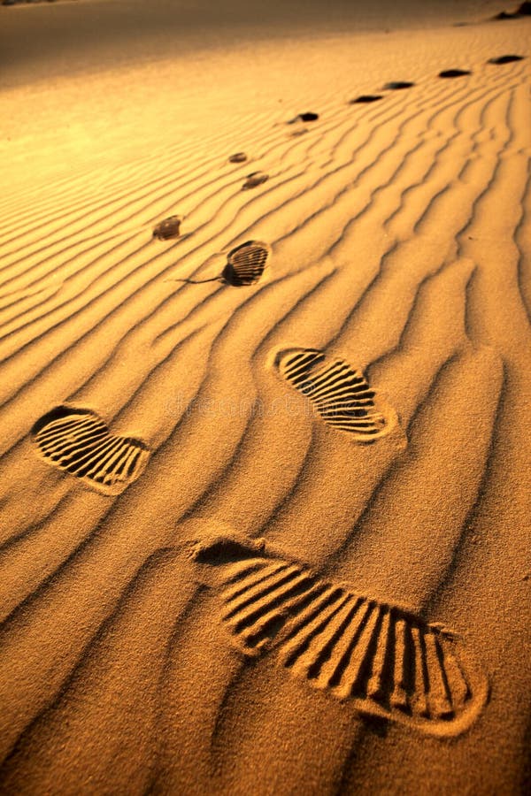 Footprints going down a sand dune.Muine.Vietnam. Footprints going down a sand dune.Muine.Vietnam.
