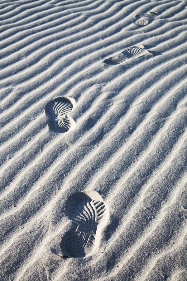 Footprints in the sand at Old Telegraph Station at Eucla South Australia. Footprints in the sand at Old Telegraph Station at Eucla South Australia