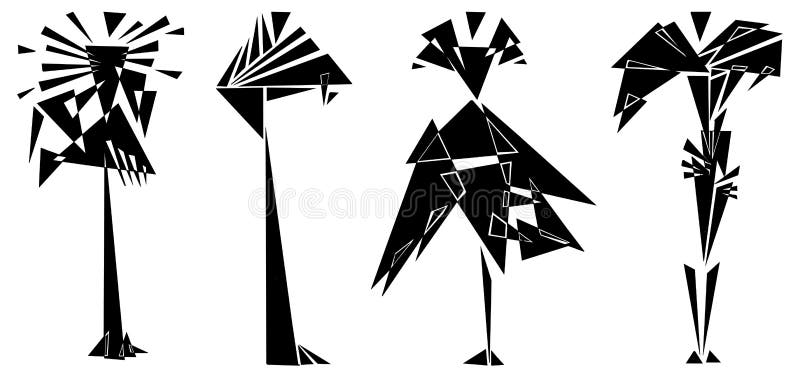 Silhouettes of fashion suits set in a geometric black and white style vector illustration Silhouettes of fashion suits set in a geometric black and white style vector illustration