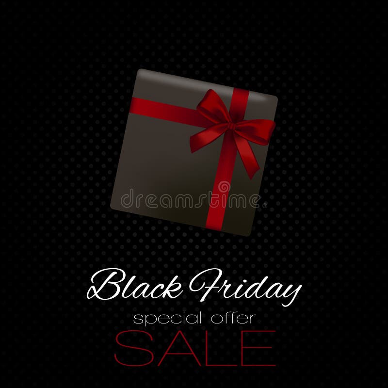 Black Friday Special Offer Sale vector isolated illustration with dark red presents vector illustration