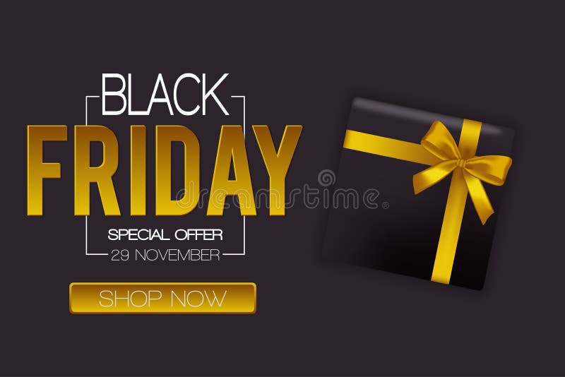 Black Friday sale inscription design template and banner. Discount offer presentation. Creative concept for sales season. stock illustration