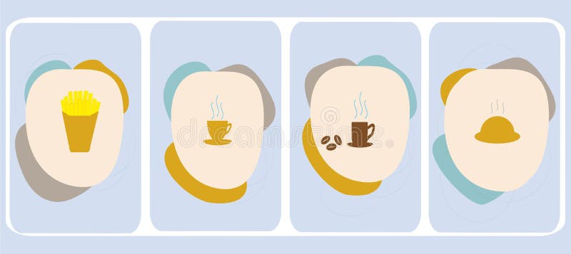 A set of modern abstract banners with fast food signs. vector illustration