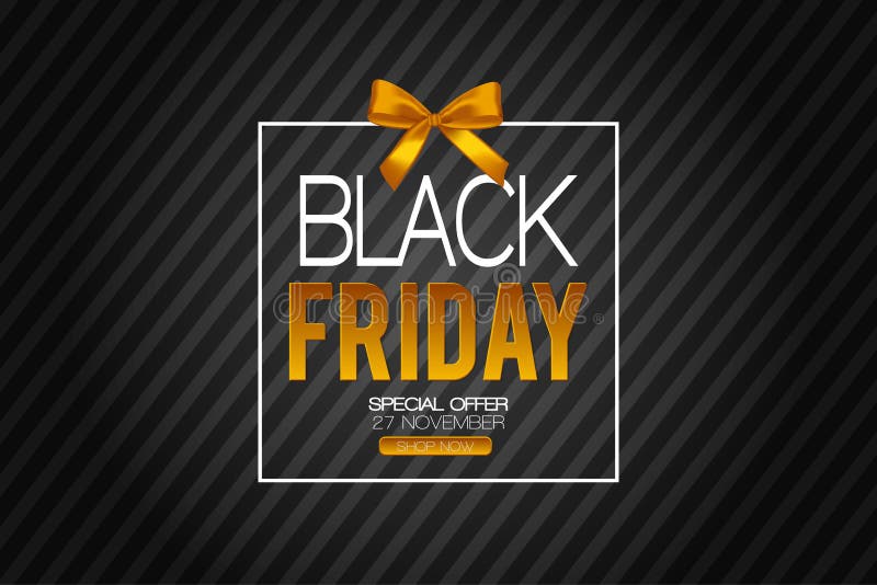 Black Friday sale inscription design template and banner. Discount offer presentation. Creative concept for sales season. stock illustration